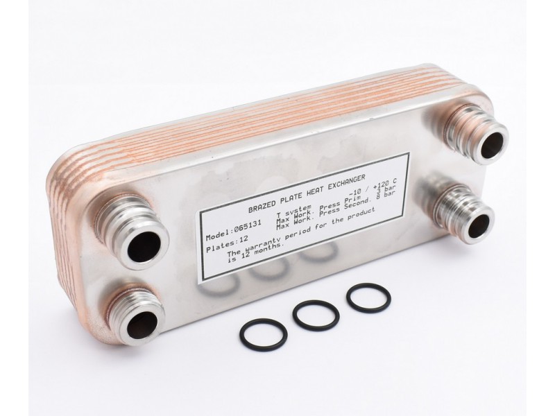 065131.A Теплообменник ГВС 12 пластин Vaillant atmo/turboMAX 065110.A ...